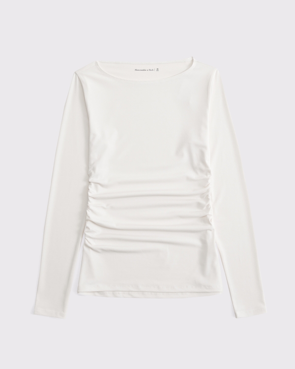 Women's Long-Sleeve Stretch Crepe Slash Top | Women's Clearance