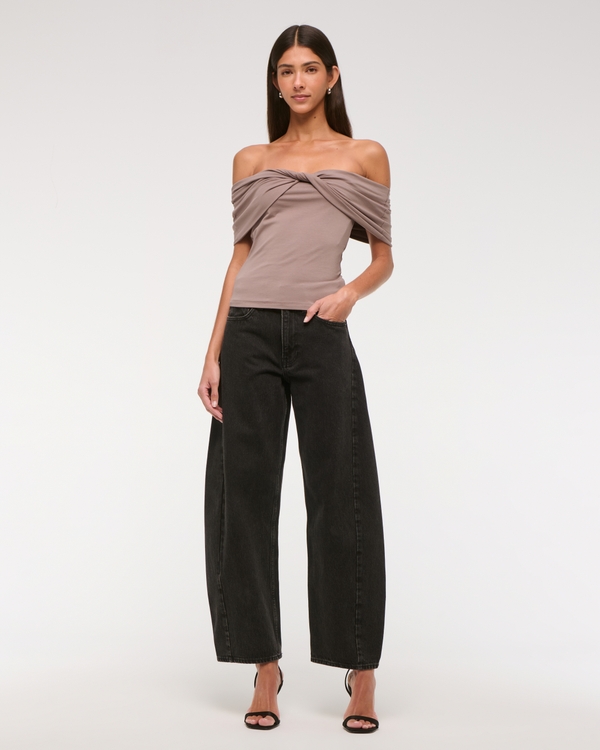 Off-The-Shoulder Twist Top