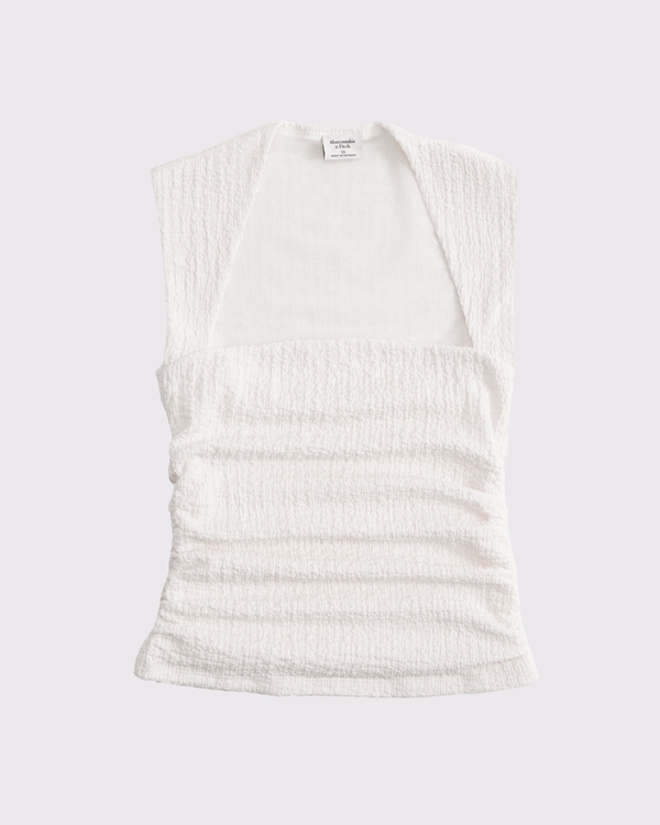 The A&F Ava Bubble Knit Top, Cream view 1