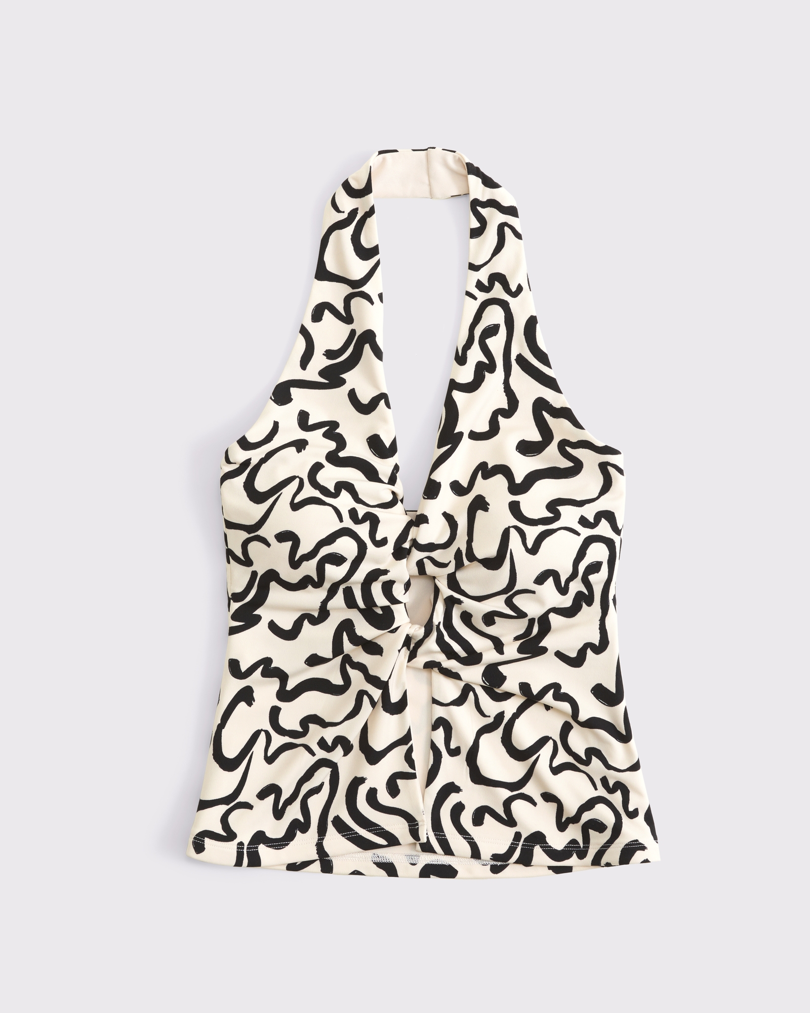 Bra-Free Twist Cutout Halter Top