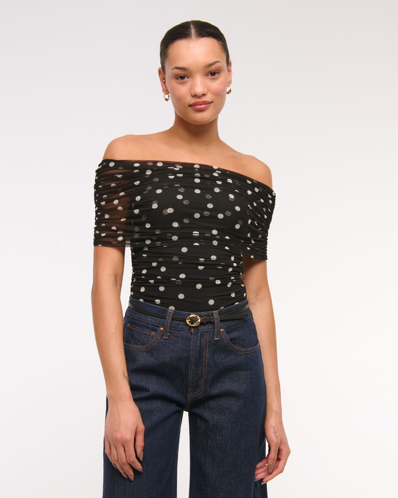 Asymmetrical Mesh Twist Top