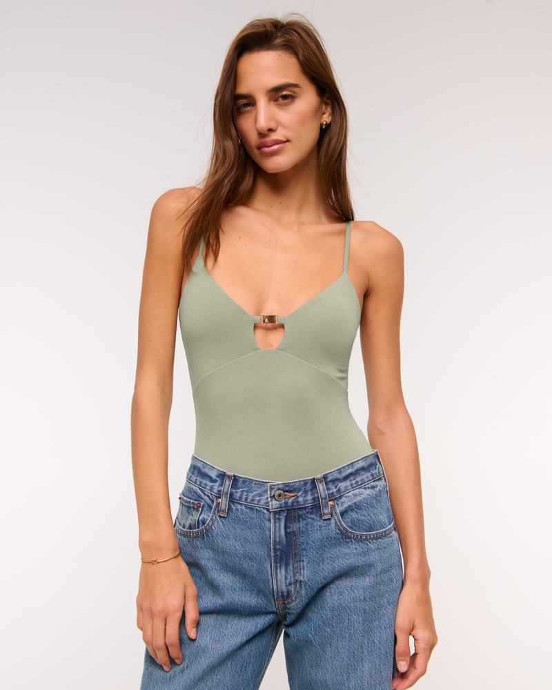 Bra-Free Hardware Cutout Bodysuit
