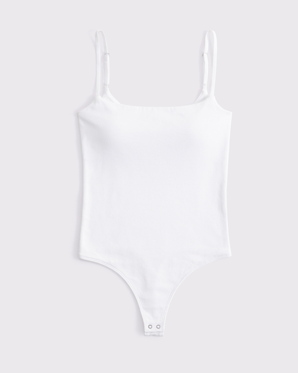 Bra-Free 90s Cami Bodysuit, White view 1
