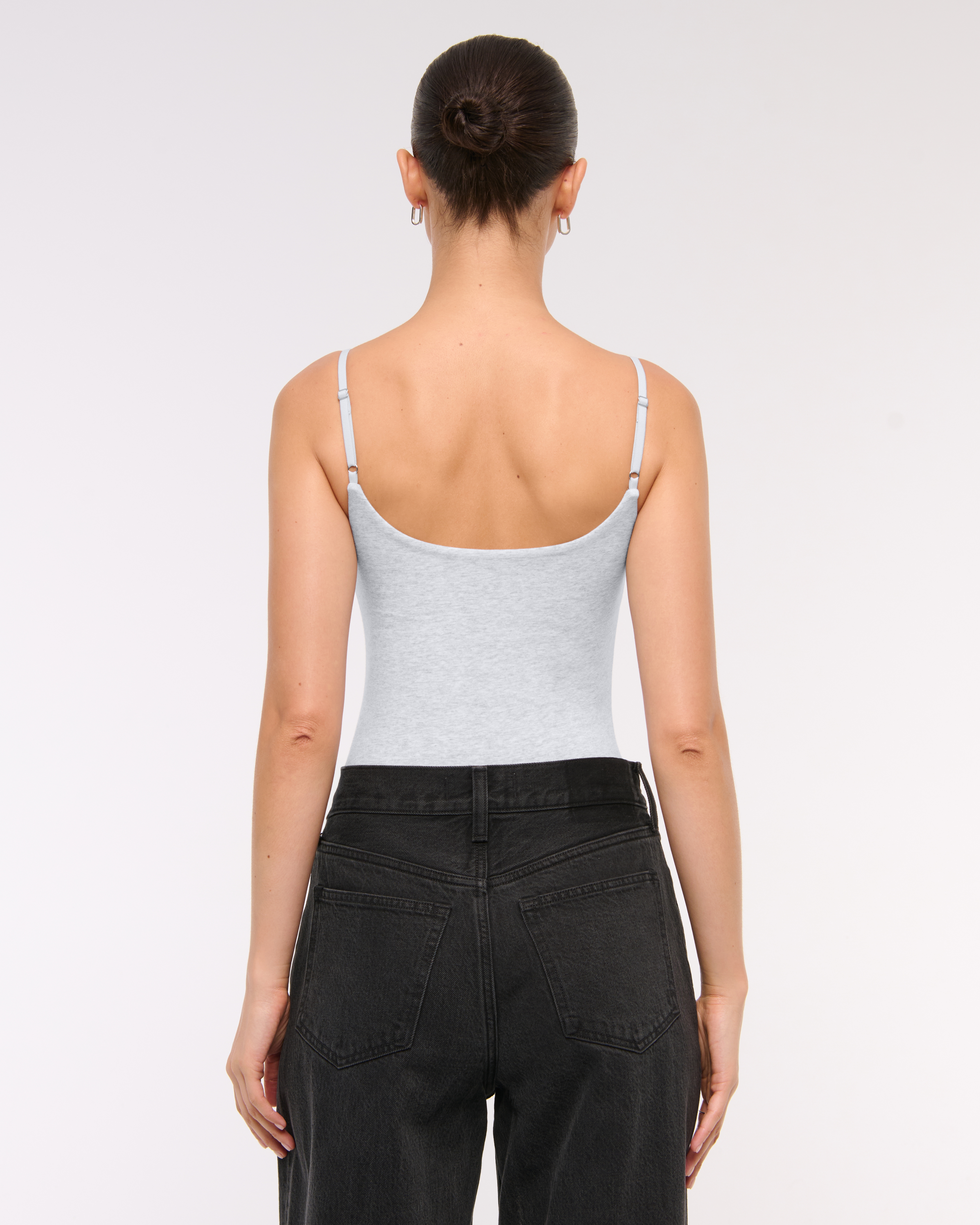 Abercrombie & Fitch Bra-free 90s Cami Bodysuit In Gray