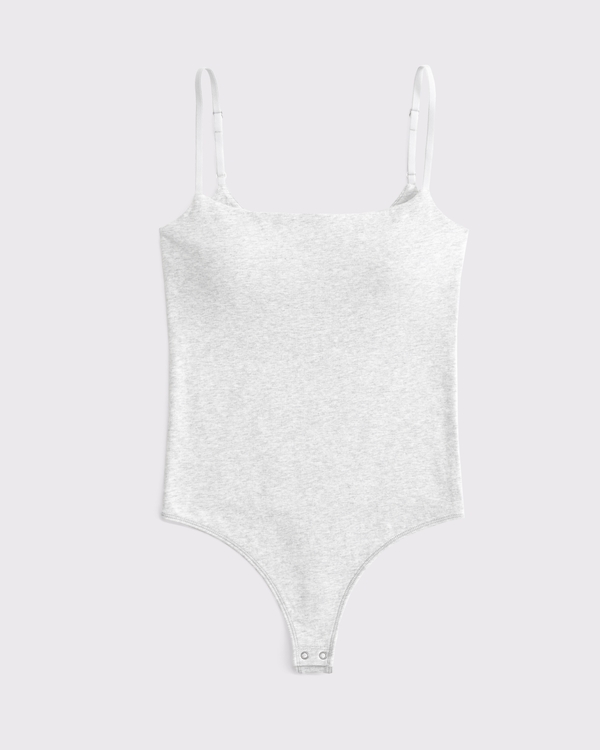 Bra-Free 90s Cami Bodysuit, Light Gray view 1