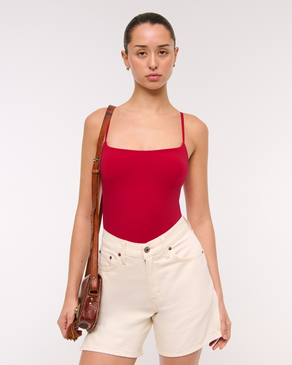 Bra-Free 90s Cami Bodysuit, Vivid Red view 1