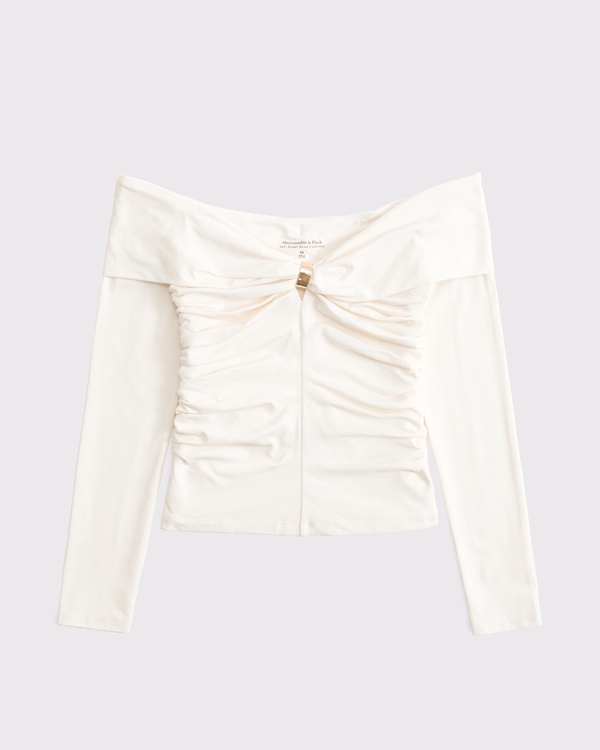 トップス eaphi MULTI SHOULDER PARTS RIB TOPS Rib Off Shoulder Crop Top – Ardene