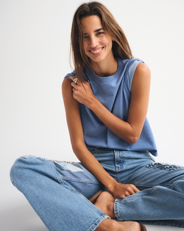 Essential Premium Polished Easy Tee, Hazy Blue view 1