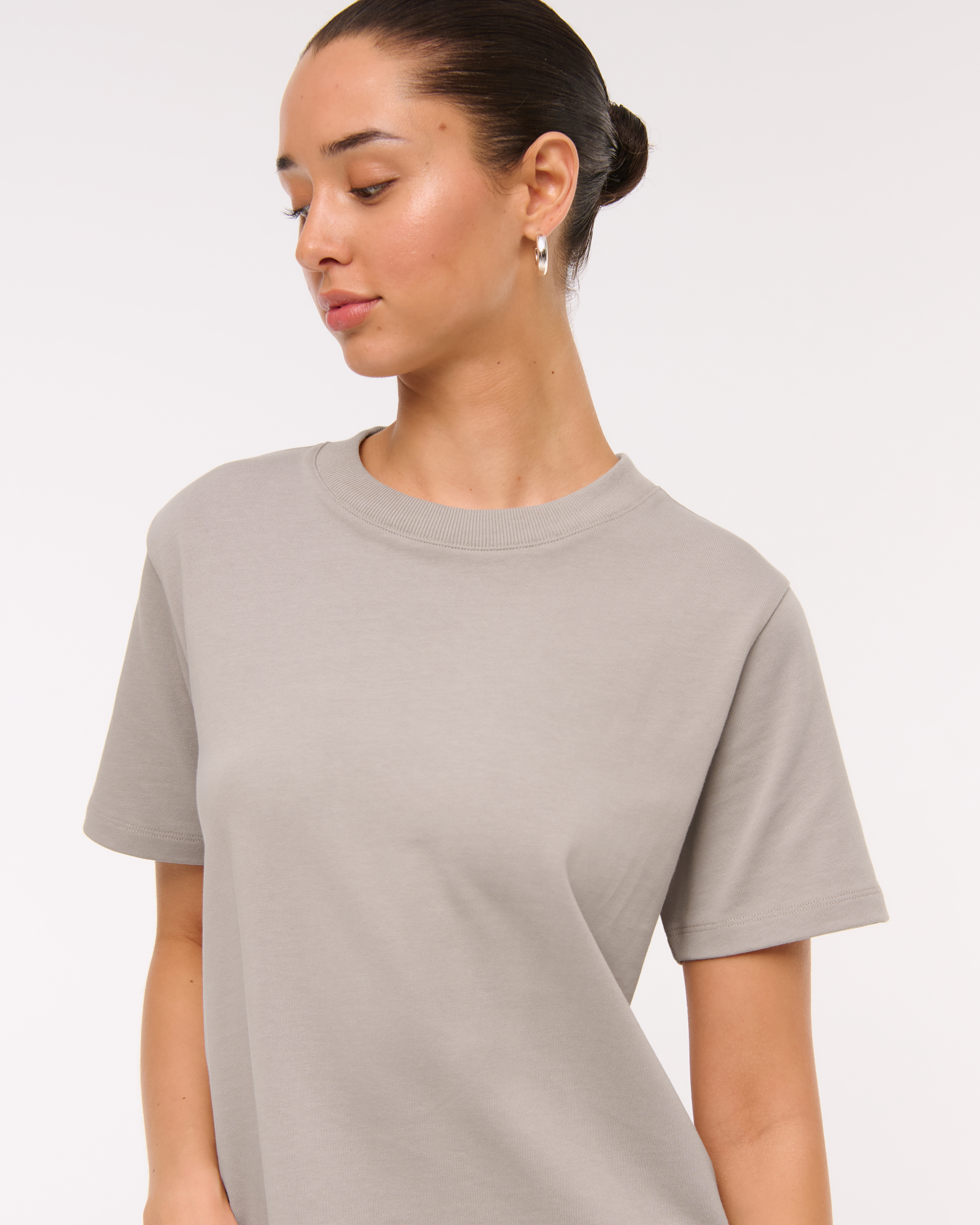 Abercrombie & Fitch Essential Premium Polished Easy Tee In Sand