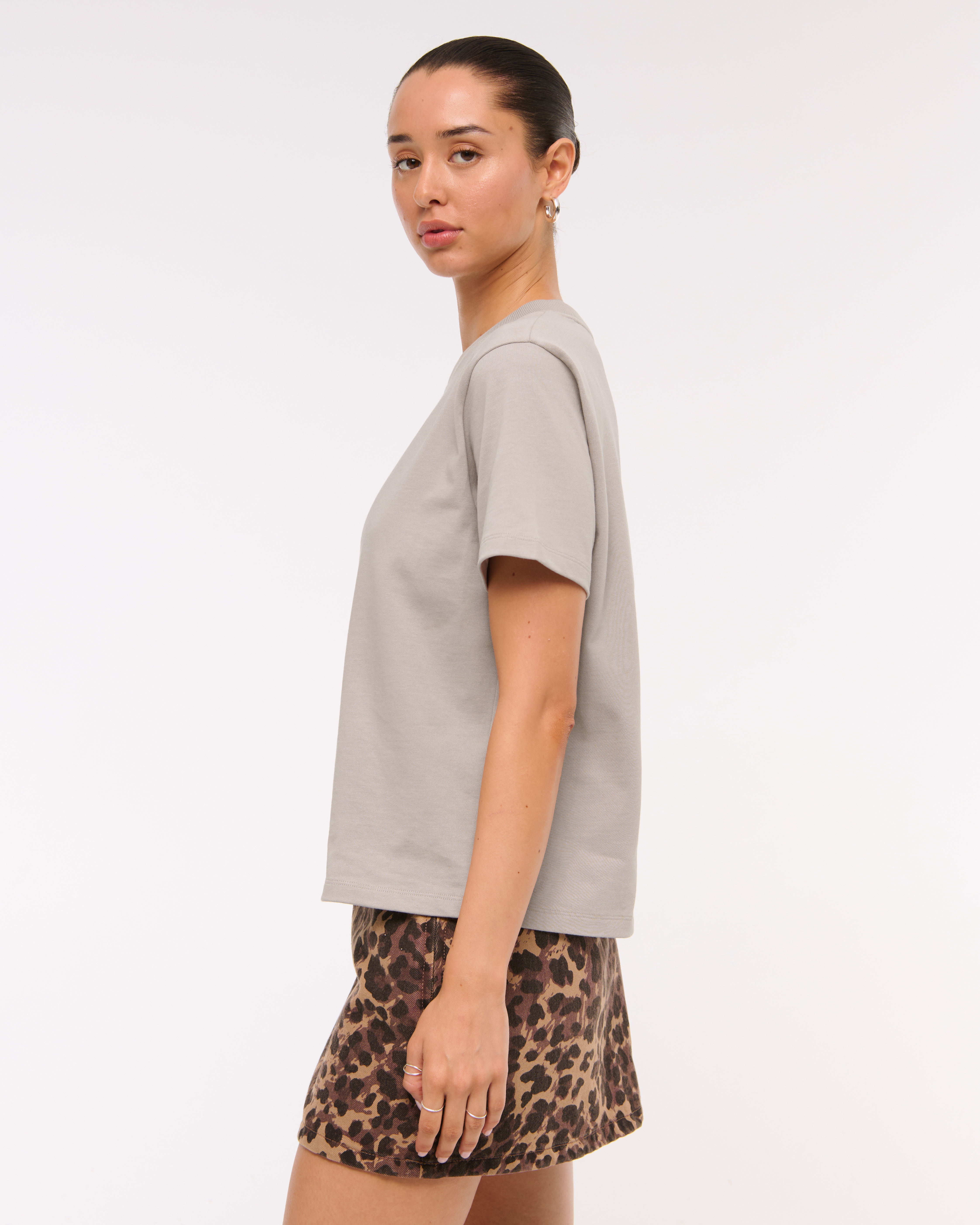 Abercrombie & Fitch Essential Premium Polished Easy Tee In Sand