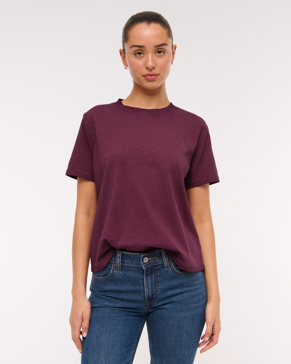 Essential Premium Polished Easy Tee, Red Wine view 1