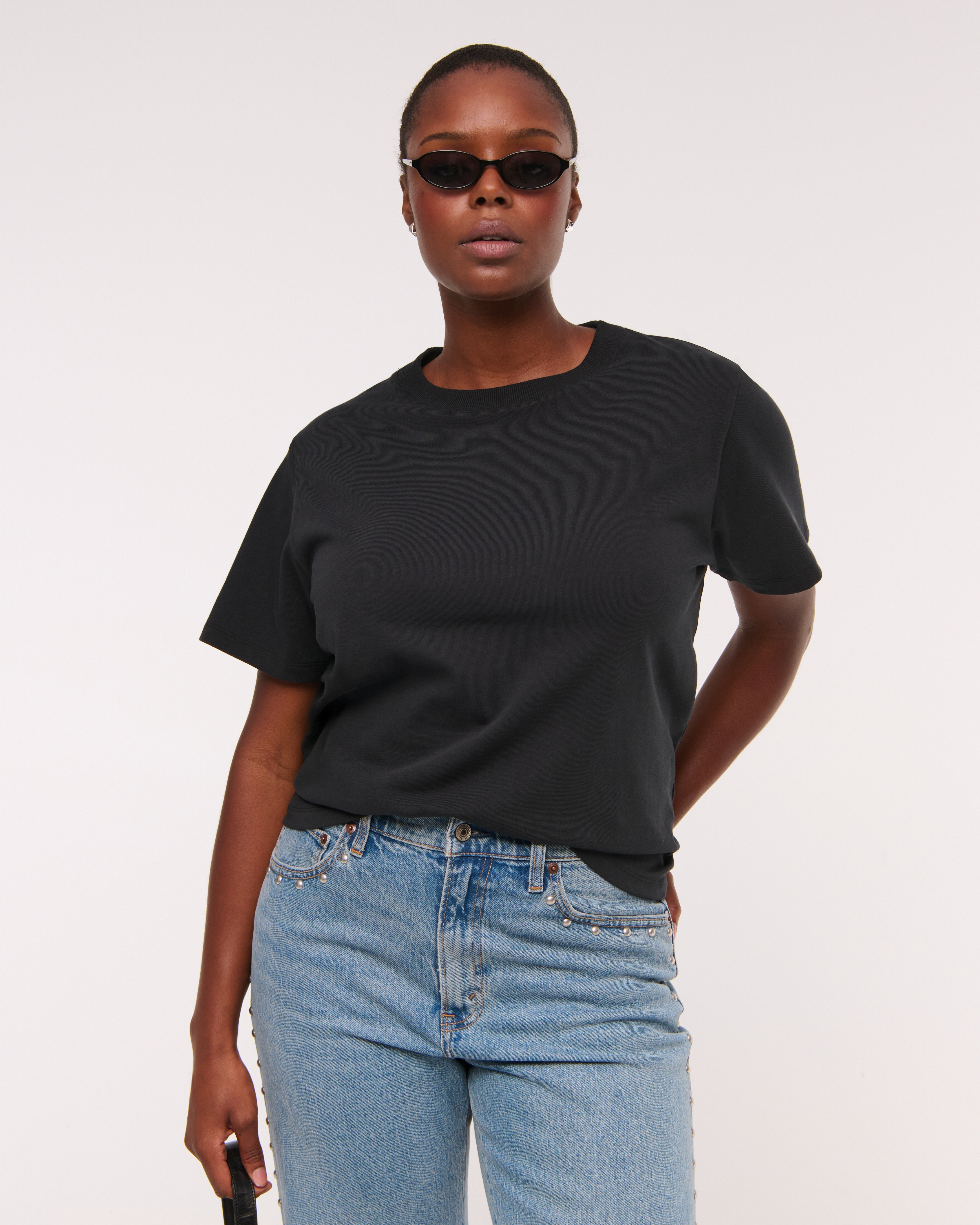 Abercrombie & Fitch Essential Premium Polished Easy Tee In Black