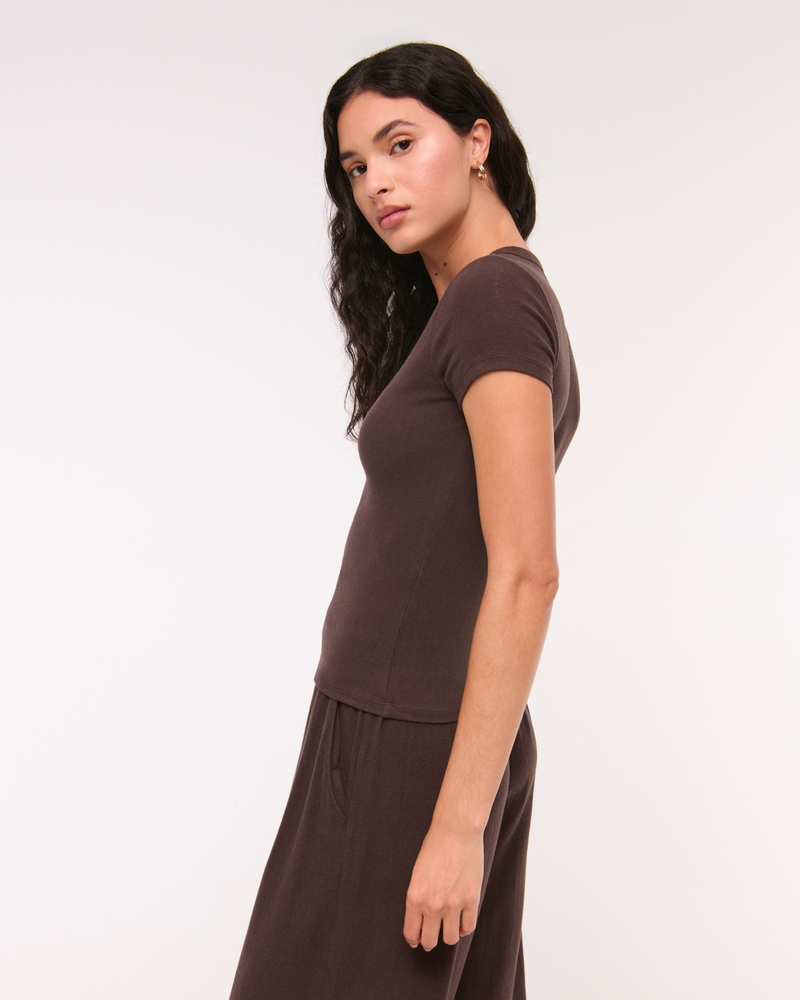 Short-Sleeve Cozy Lounge Knit Tee