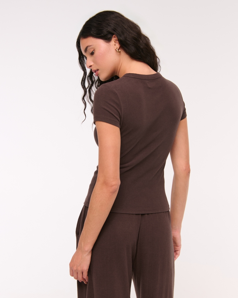 Short-Sleeve Cozy Lounge Knit Tee