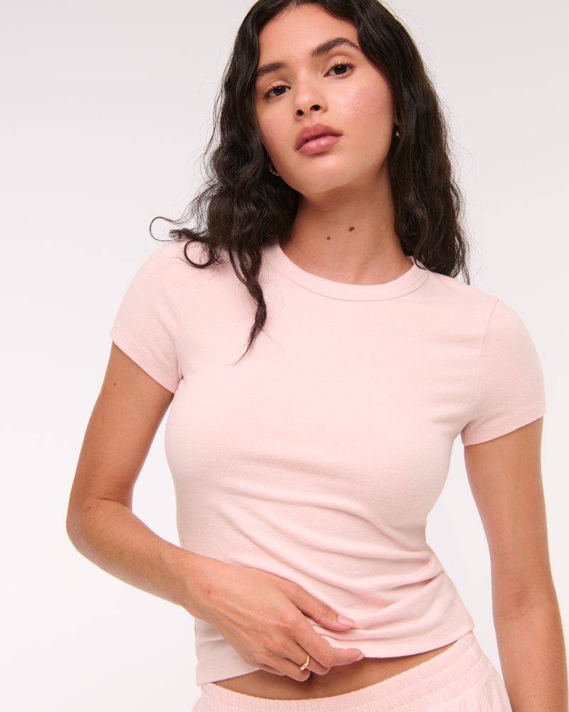 Short-Sleeve Cozy Lounge Knit Tee
