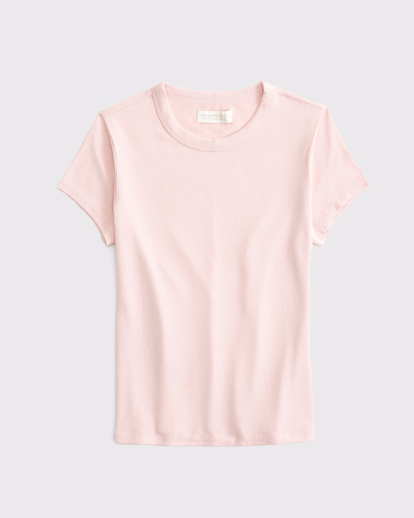 Short-Sleeve Cozy Lounge Knit Tee, Light Pink view 1