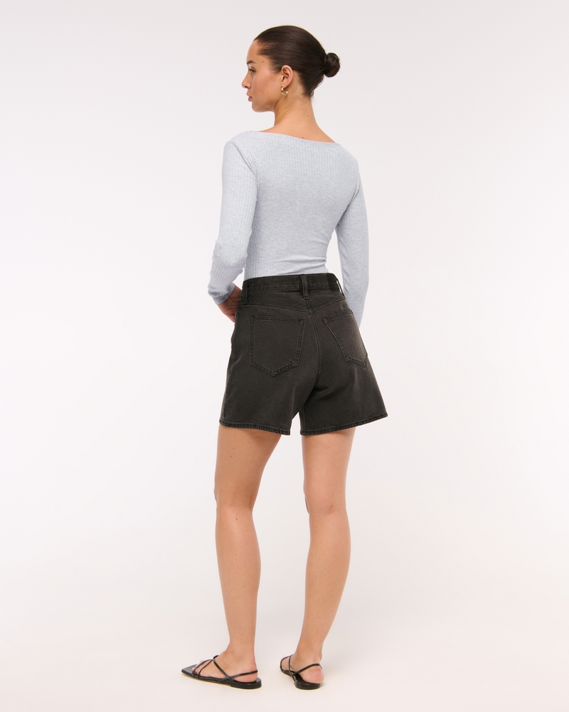 Long-Sleeve Wide Rib Slash Bodysuit