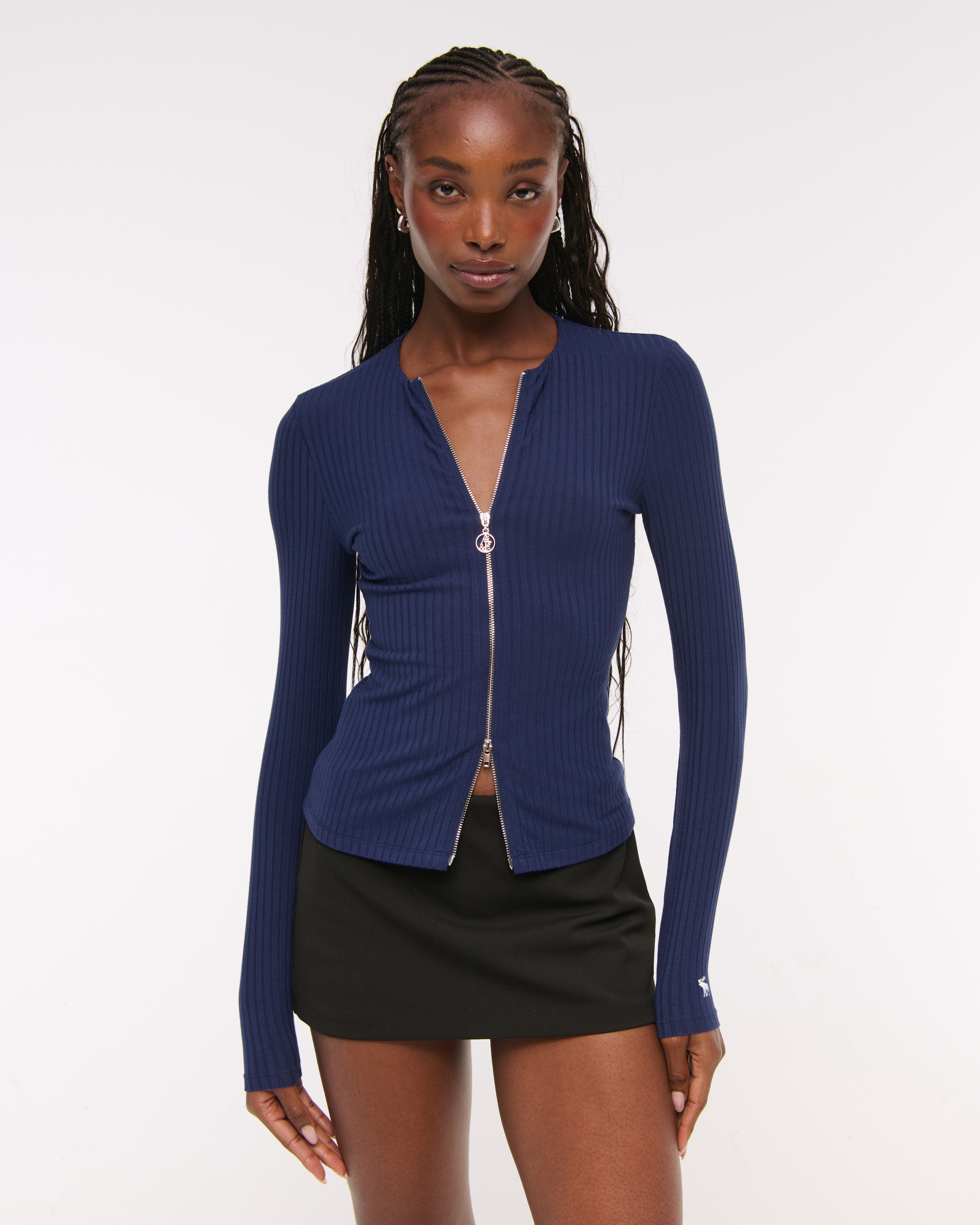 tシャツ ZIP UP RIB TOPS「WOMEN」 レディース Amazon.com: Women's Tight Long Sleeve Casual Rib Chest