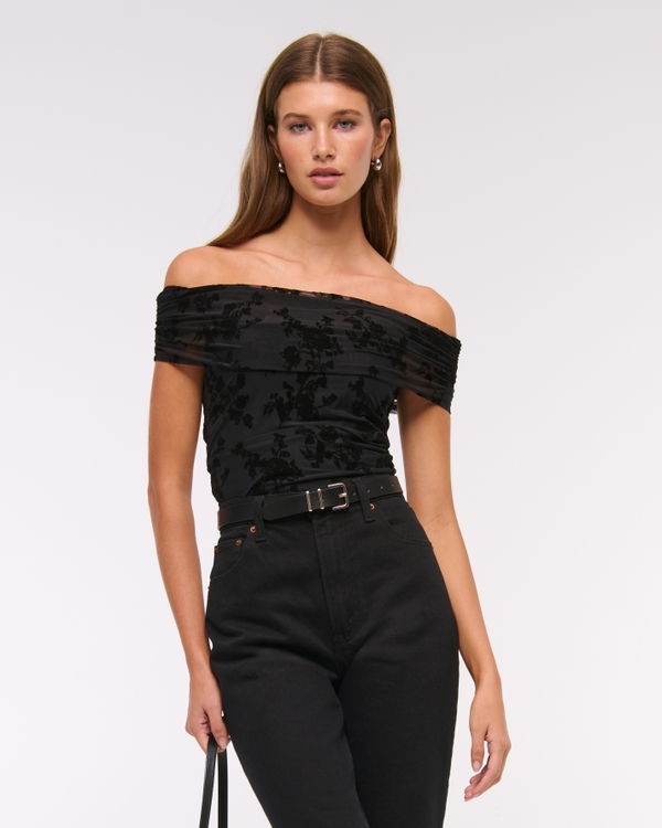 Mesh Foldover Bodysuit