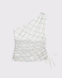 One-Shoulder Cinched Tie Top