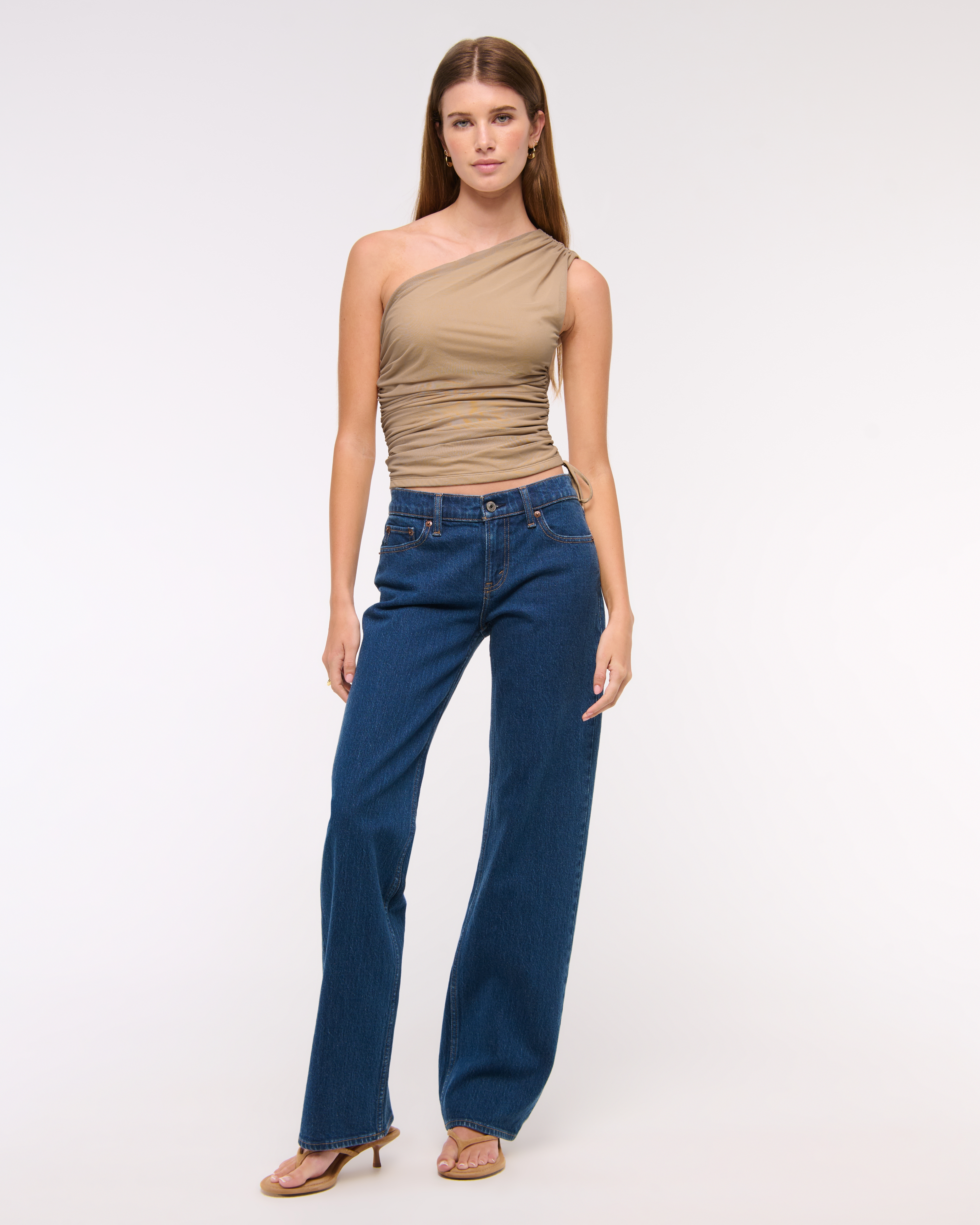 Women's One-Shoulder Cinched Tie Top | Women's Tops