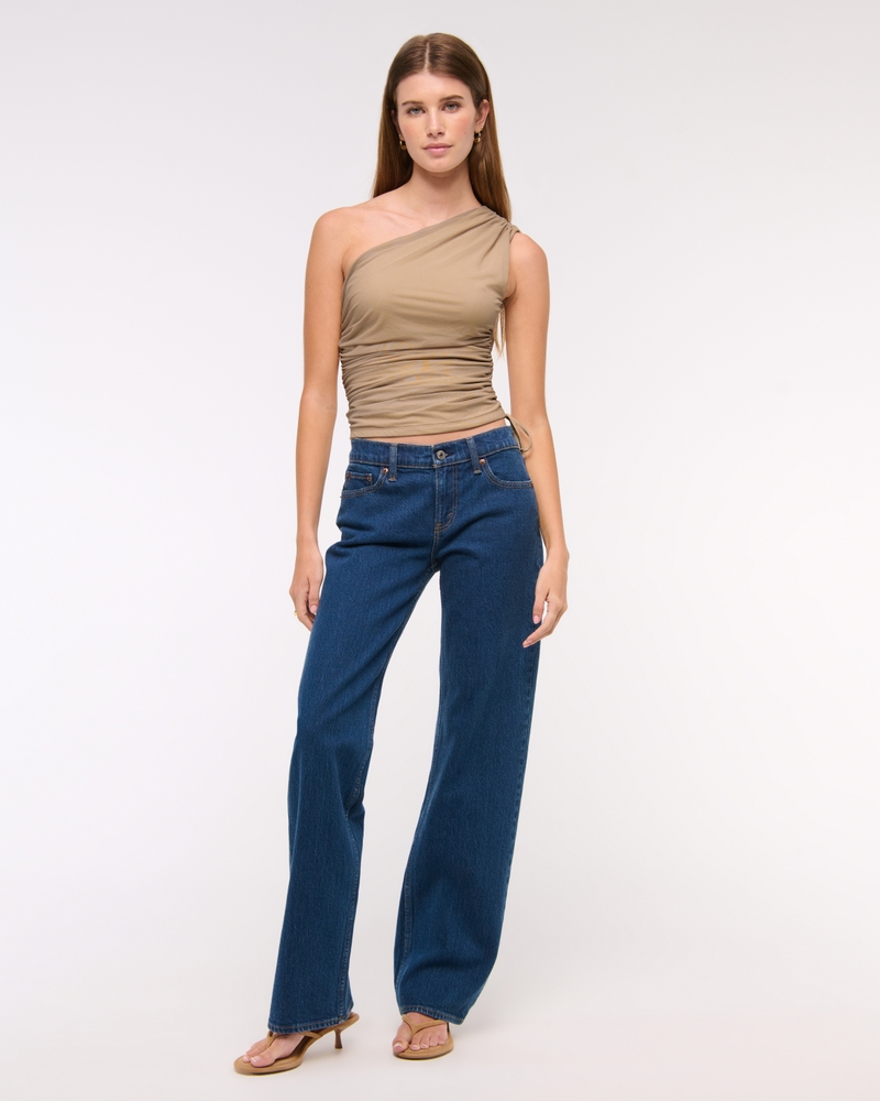 One-Shoulder Cinched Tie Top