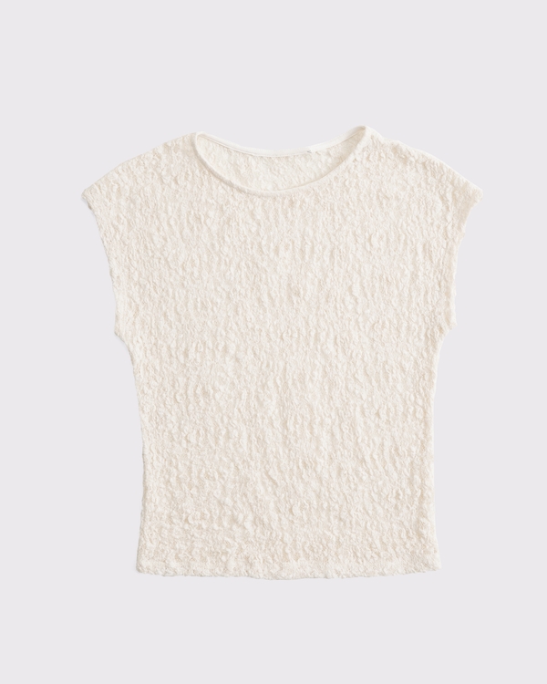 Lace Shell Top, Cream view 1