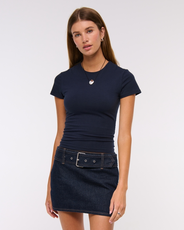 Double-Lined Baby Tee, Dark Indigo view 1