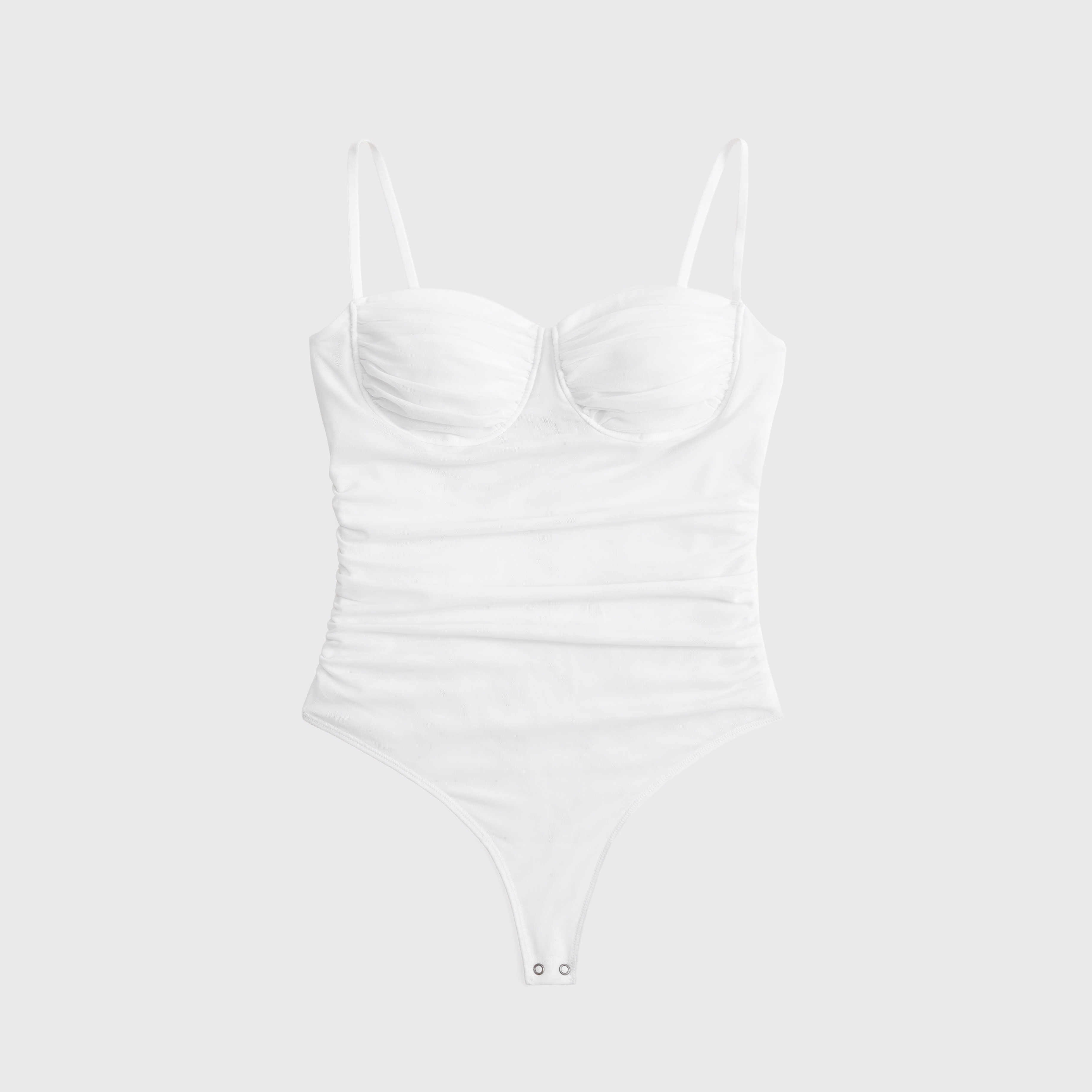 Abercrombie & Fitch Bra-free Mesh Bodysuit In White