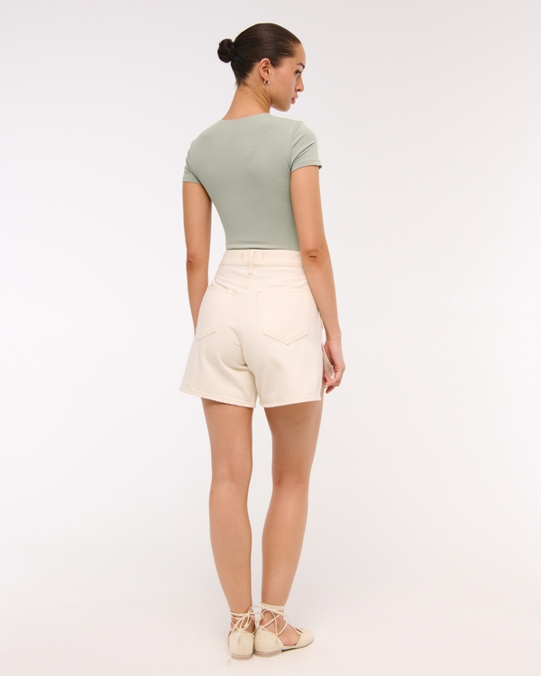 Cotton-Blend Seamless Fabric Tee Bodysuit