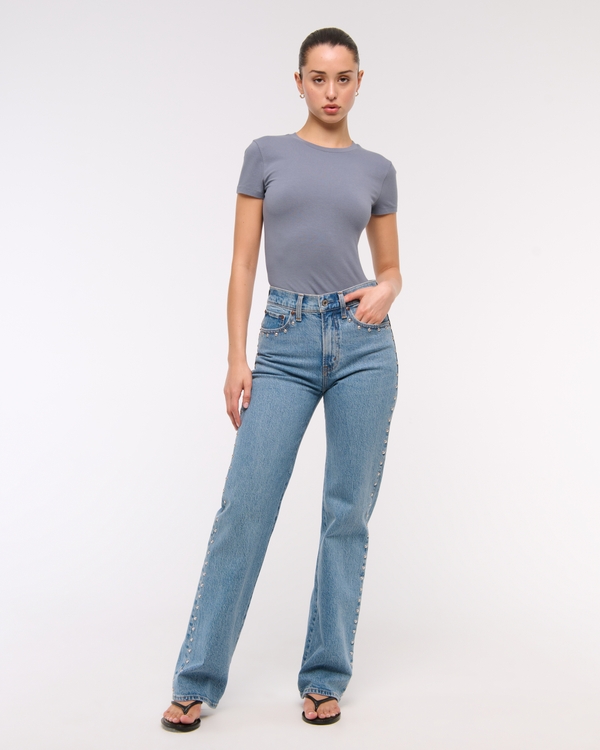 Essential Tuckable Baby Tee, Blue Gray view 2