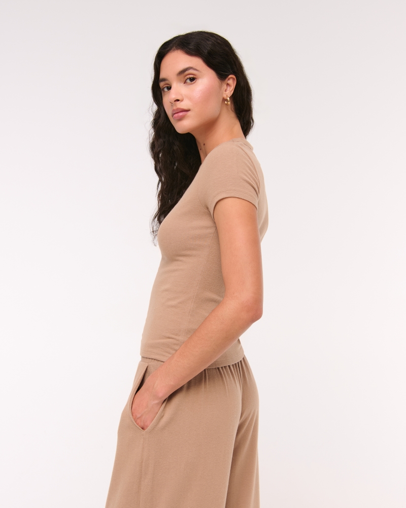 Short-Sleeve Cozy Lounge Knit Tee