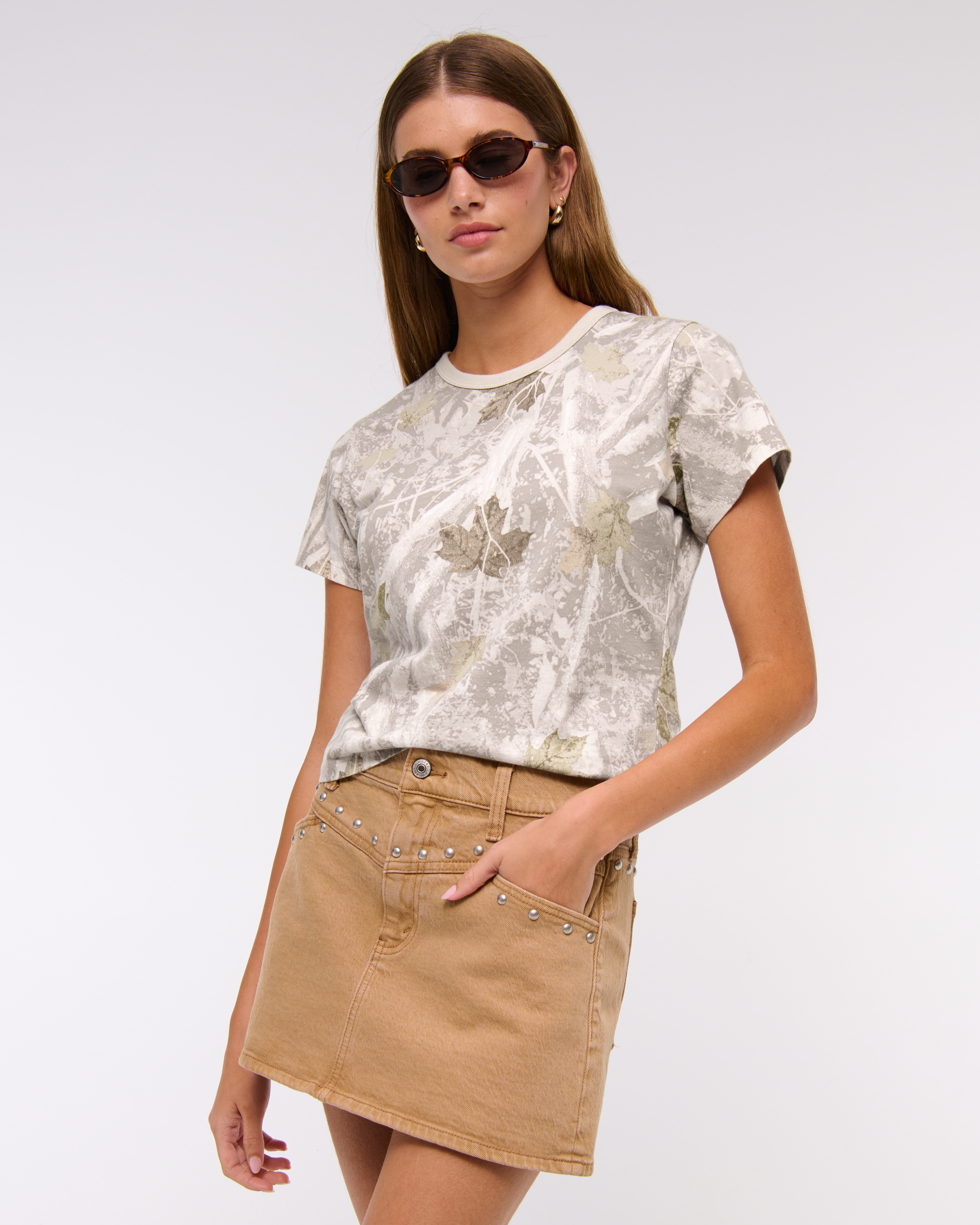 Abercrombie & Fitch Essential Polished Body-skimming Tee In Multi