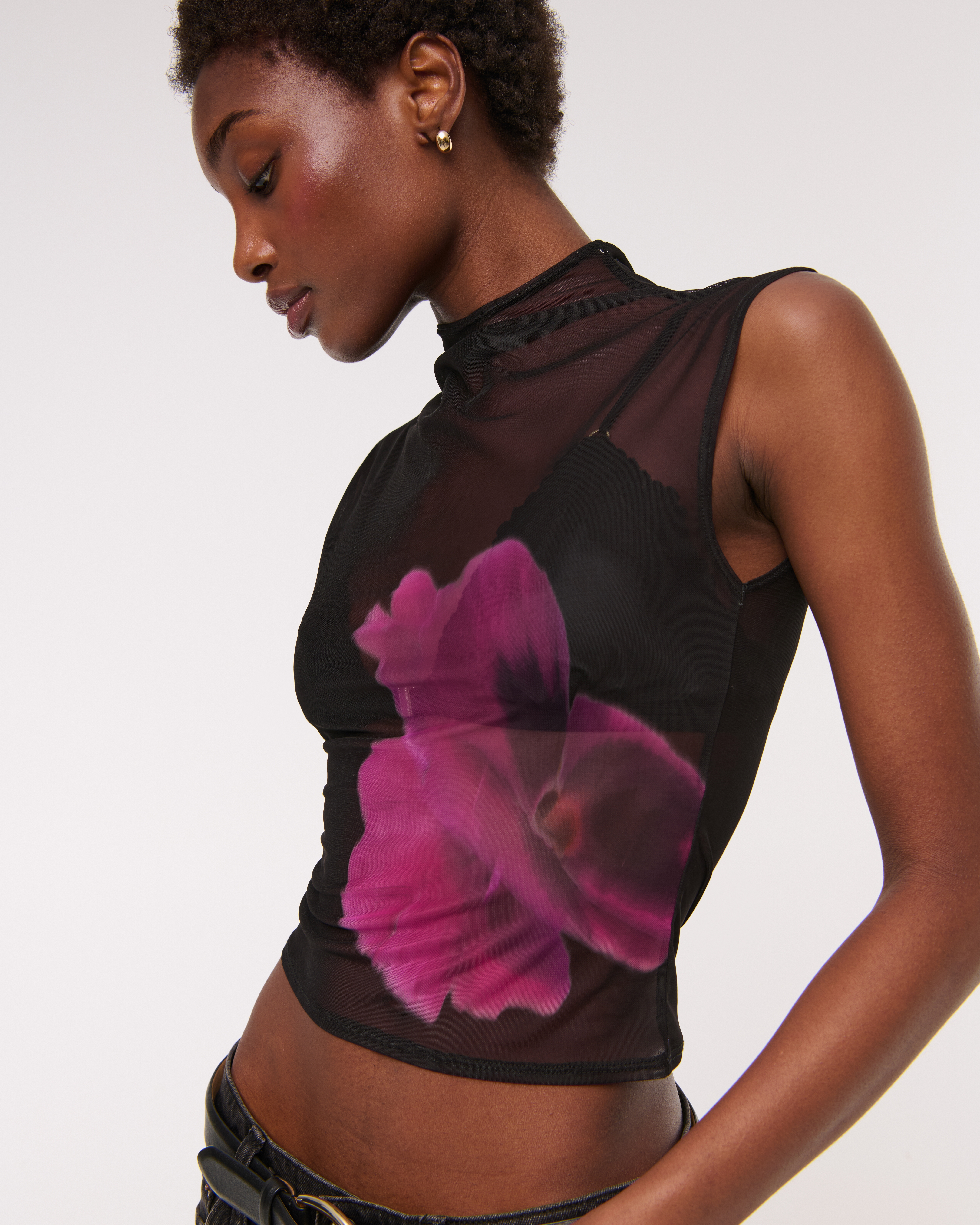 Abercrombie & Fitch The A&f Paloma Mesh Top In Black