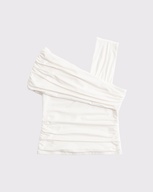 Asymmetrical Wrap Top, Cream view 1