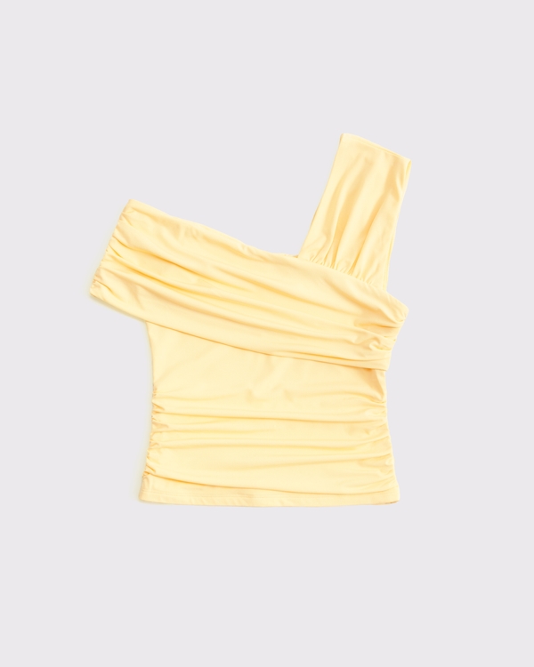 Asymmetrical Wrap Top, Yellow view 1