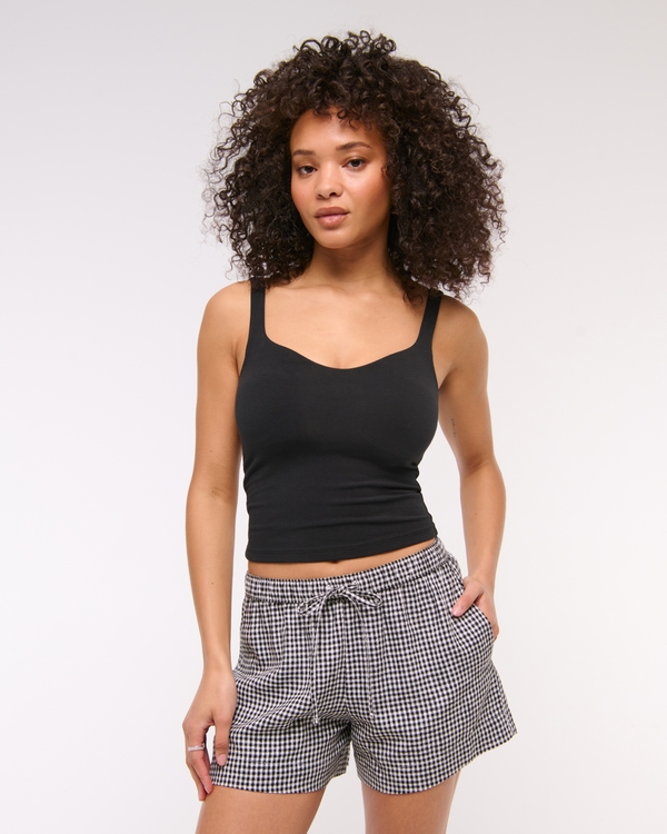 Bra-Free Seamless Sweetheart Tank, Black view 1