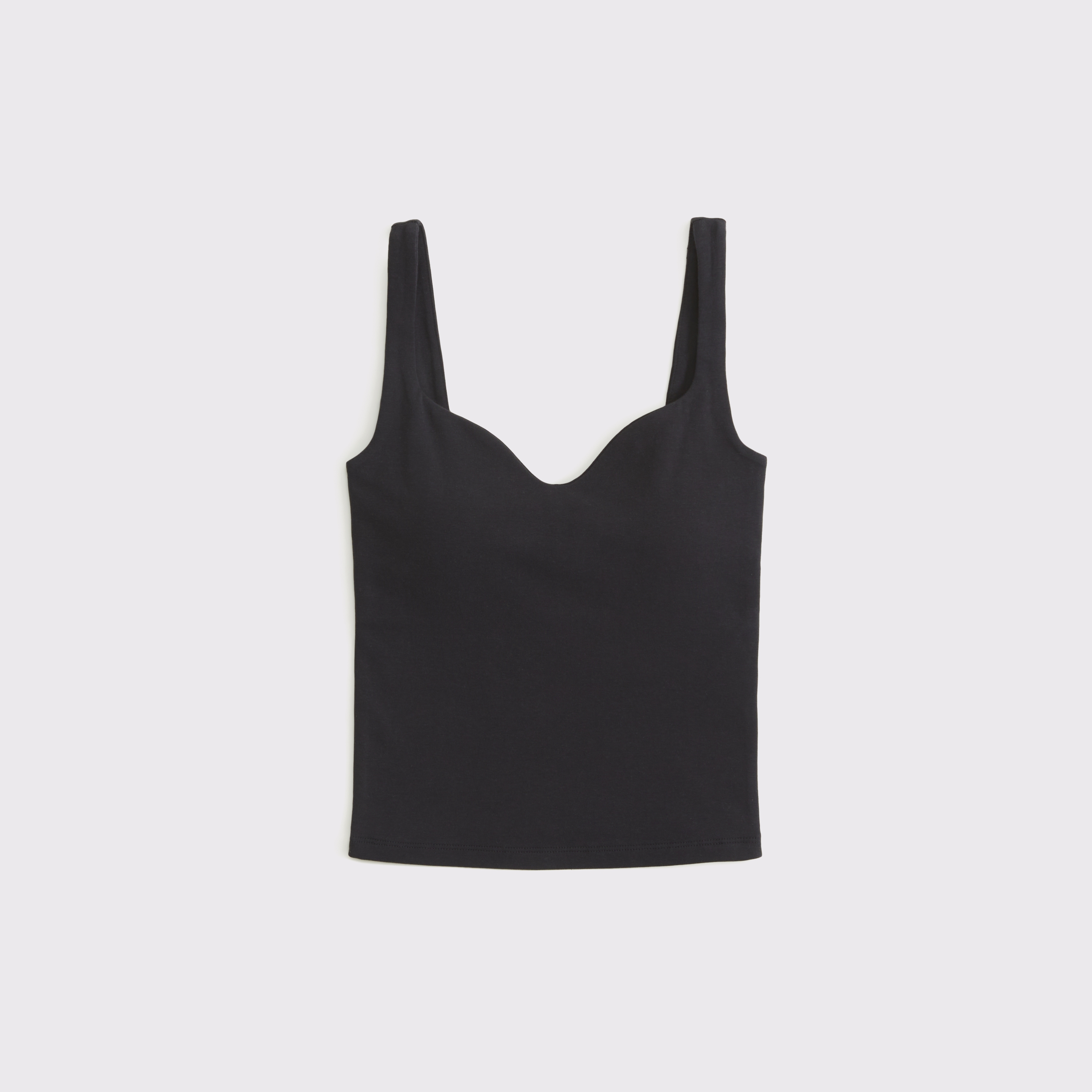 Женский топ Abercrombie & Fitch Bra-Free Seamless Sweetheart Tank, цвет: Чёрный — фото 1