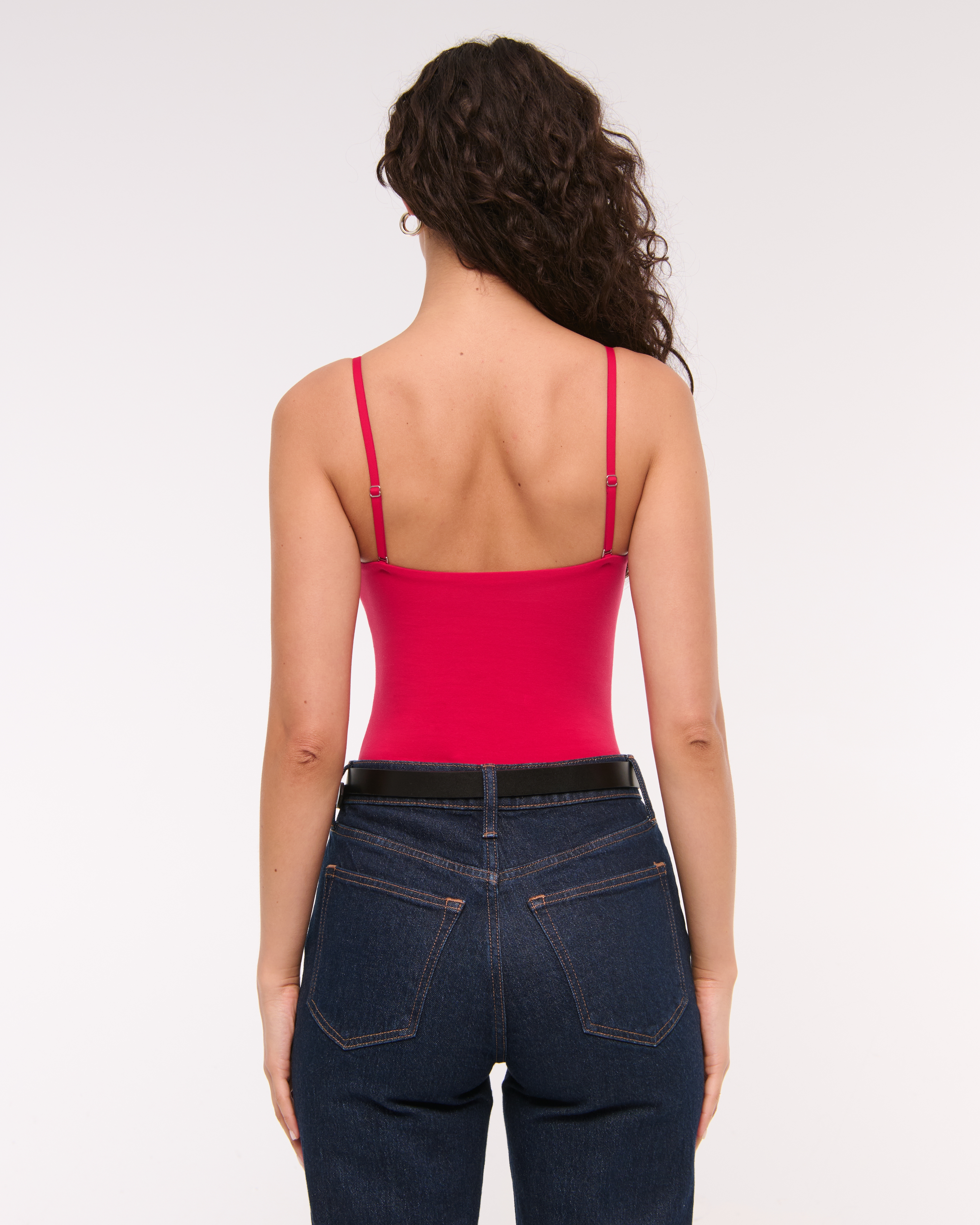 Abercrombie & Fitch Bra-free Sweetheart Bodysuit In Red