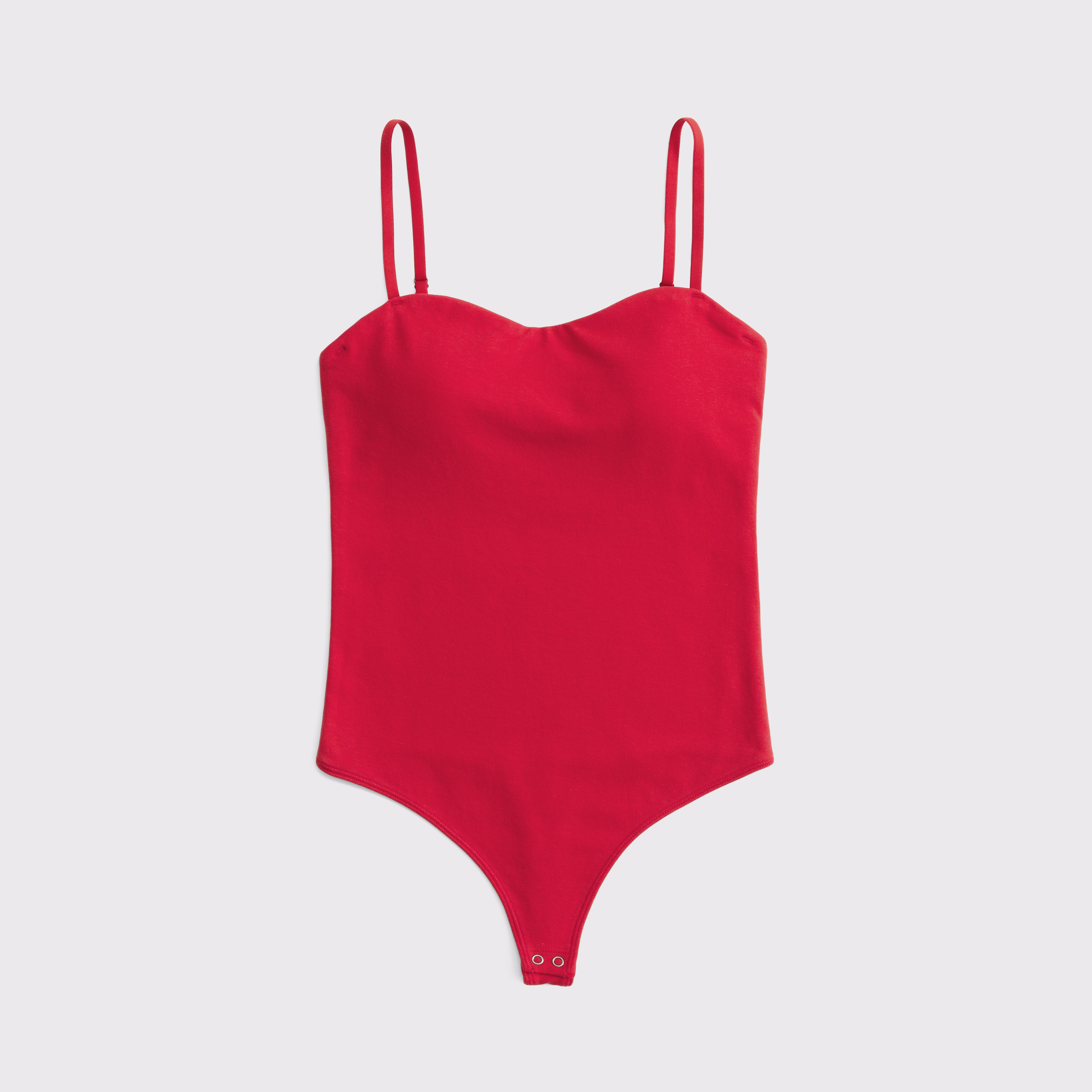 Abercrombie & Fitch Bra-free Sweetheart Bodysuit In Red