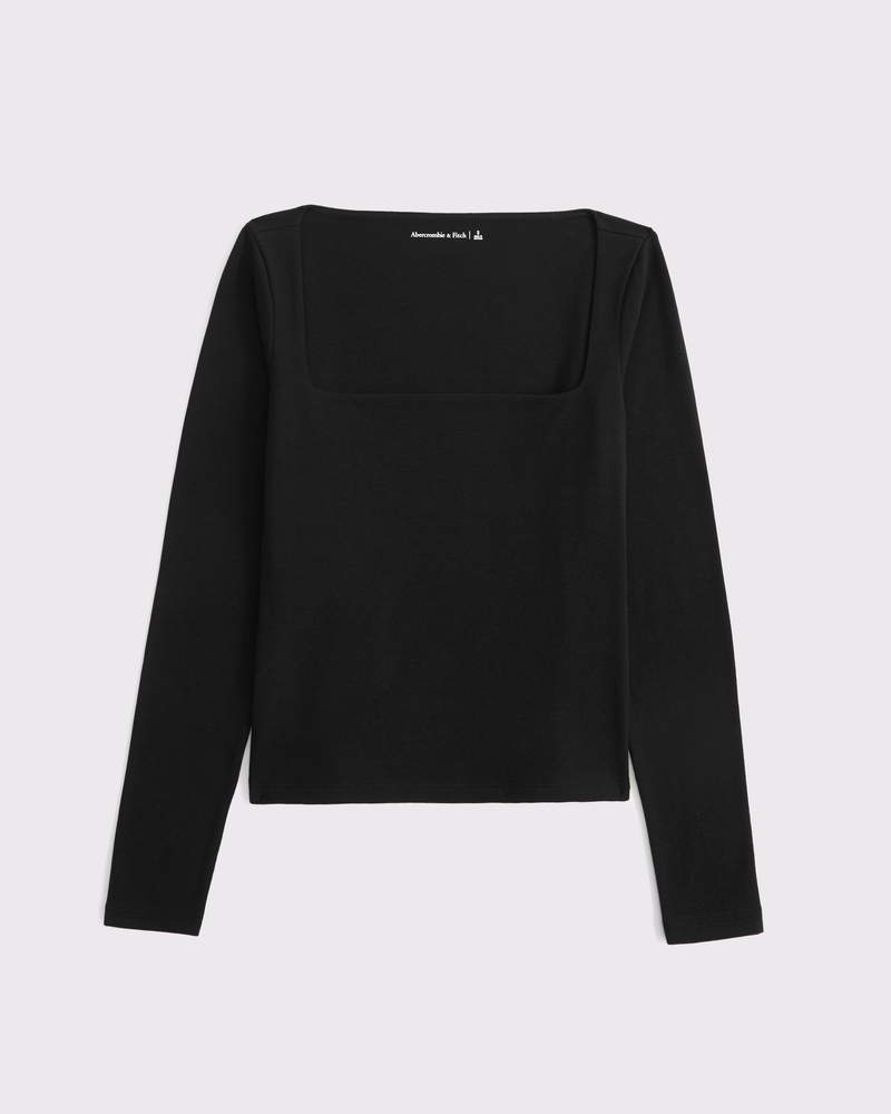 Double-Lined Wide Squareneck Top