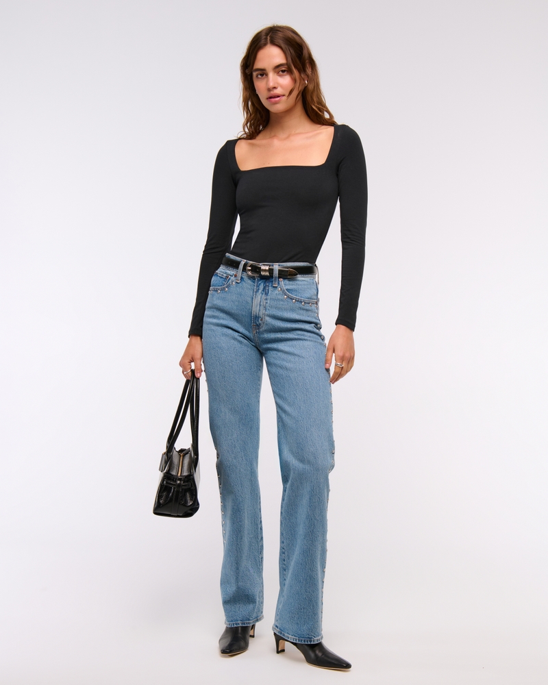 Double-Lined Wide Squareneck Bodysuit