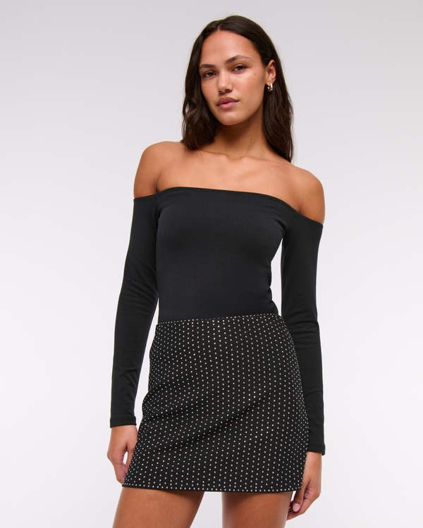Bra-Free Off-The-Shoulder Top, Black view 2