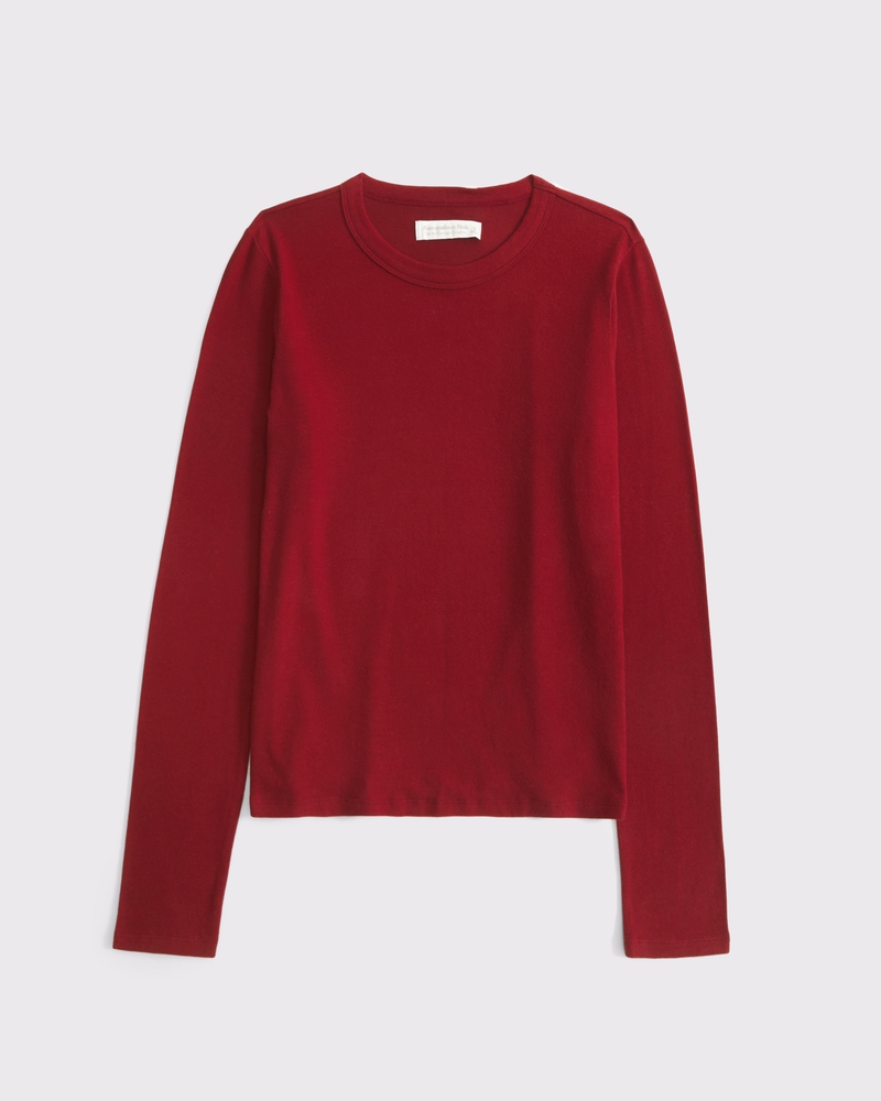 Long-Sleeve Cozy Lounge Knit Tee