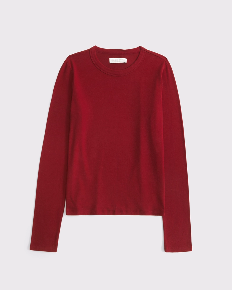 Long-Sleeve Cozy Lounge Knit Tee