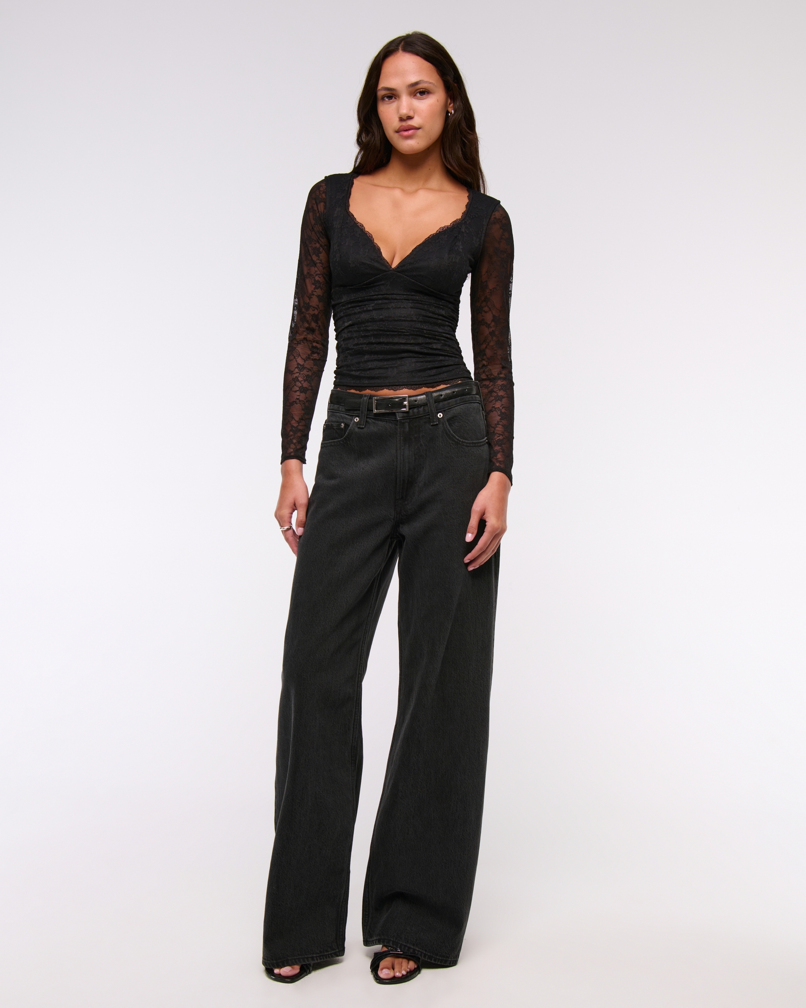 The A&F Zoe Bra-Free Lace Sweetheart Top