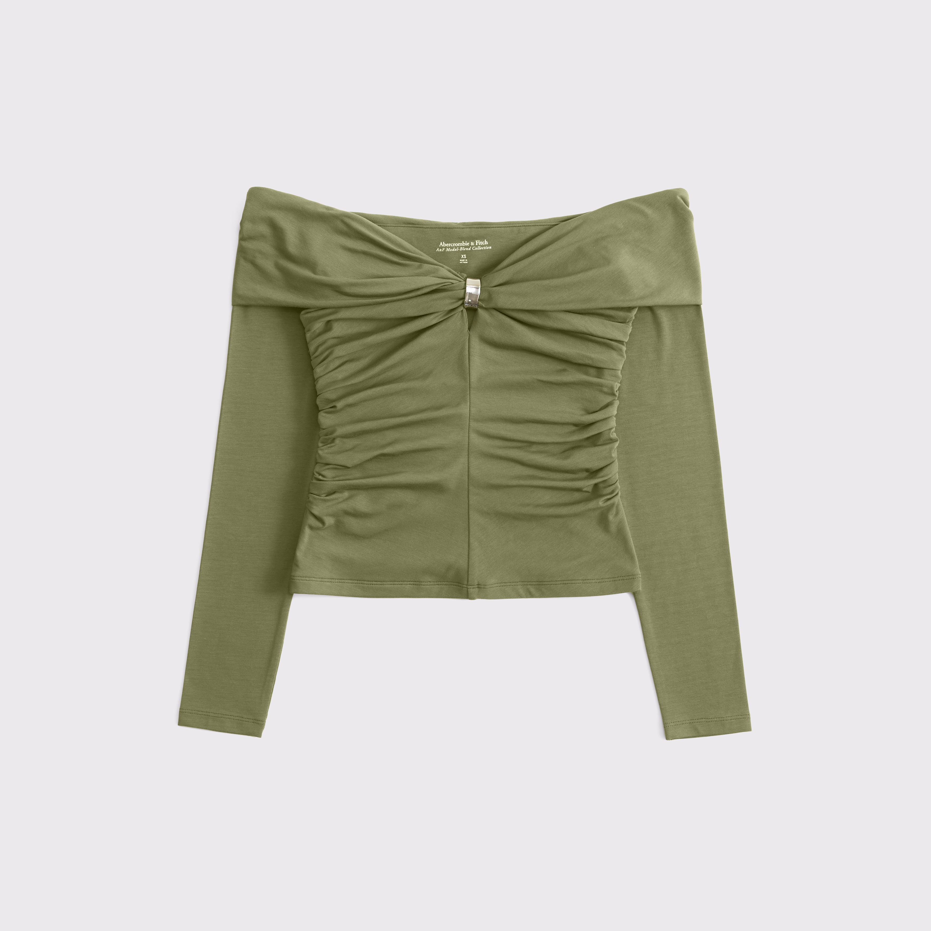 Abercrombie&Fitch  (カーキー) バッグ Women's Off-The-Shoulder Hardware Top | Women's Tops