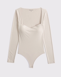 Soft Matte Seamless Long-Sleeve Sweetheart Bodysuit