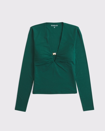 Bra-Free Hardware Long-Sleeve Top from Abercrombie & Fitch - $55