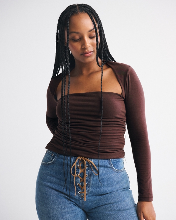 Women's The A&F Ava Long-Sleeve Top | Women's Clearance